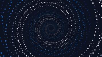 Abstarct spiral vortex style spinning round symbol background in dark blue color. vector