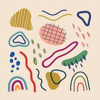 Abstract elements set. Spots, doodles, rainbows. Modern illustration for your design vector