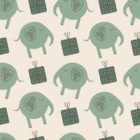 Cute elephant seamless pattern. Baby birthday pattern. For greeting card, wrapping paper, textile, background vector