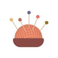 Cute checkered pincushion. Sewing supplies. Isolated illustration for your design. vector