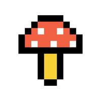 Fly agaric pixel art. Isolated illustration for your design vector