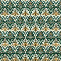 Retro seamless pattern. Symmetrical flowers in decorative rhombuses. Detailed, beautiful pattern for wallpaper, clothing, background vector