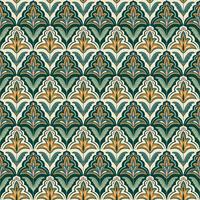 Retro seamless pattern. Symmetrical flowers in decorative rhombuses. Detailed, beautiful pattern for wallpaper, clothing, background vector