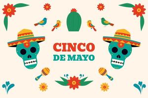 Flat vertical background for cinco de mayo celebration vector