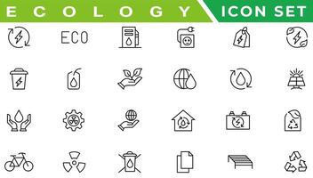 ecología íconos colocar. naturaleza icono. eco verde iconos vector