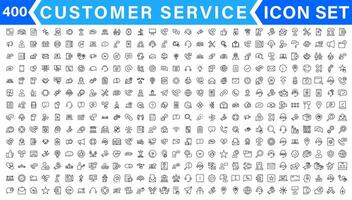 Customer service and support line icons collection. Big UI icon set in a flat design. Thin outline icons pack. illustration vector