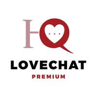 Initial Letter H Love Chat Icon Logo Template Illustration Design vector