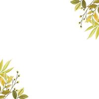 border with leaf decoration, leaf frame vector