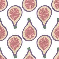 Fig halves seamless pattern, graphics vector