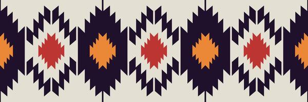 Aztec southwest colorful border pattern. Colorful native American southwestern geometric runner rug seamless pattern. Ethnic pattern use for textile border, table runner, tablecloth, floor rug. vector