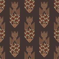 Ethnic embroidery geometric pattern. Embroidery folk geometric chevron herringbone shape seamless pattern. Ethnic geometric pattern use for fabric, textile, home decoration elements, upholstery vector