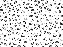 Sprinkle seamless pattern. Doodle donut background. Sweet cake, confetti, candy texture. Black and white wallpaper vector