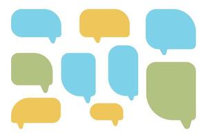 Set speech bubbles on white background. chat box or chat square and doodle message or communication icon Cloud speaking for comics and minimal message dialog vector