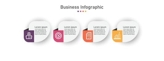 Infographic template for business information presentation. square and icon elements. Modern workflow diagrams. Report plan 4 topics vector