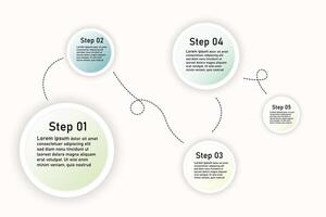 Infographic template for business information presentation. circle and icon elements. Modern workflow diagrams. Report plan 4 topics vector