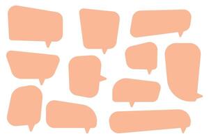 Set speech bubbles on white background. chat box or chat square and doodle message or communication icon Cloud speaking for comics and minimal message dialog vector