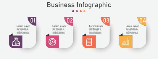 Infographic template for business information presentation. square and icon elements. Modern workflow diagrams. Report plan 4 topics vector