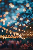 Group of People Sitting at Table Under Lights photo