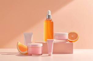 Variety of Skin Care Products on Table photo