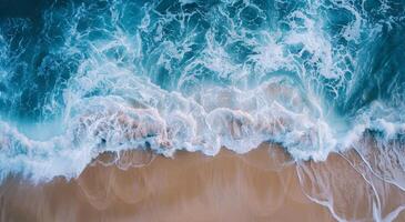 Aerial View of a Beach With Waves photo