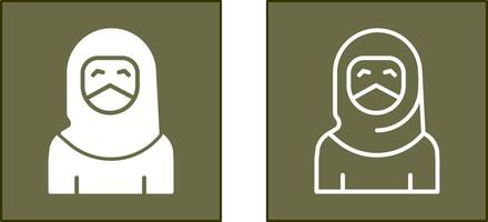 Woman with Niqab Icon Design vector