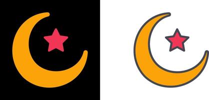 Moon and Star Icon Design vector