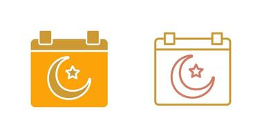 islámico calendario icono diseño vector