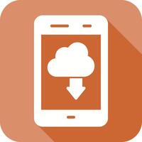 Cloud with Downward Arrow Icon Design vector