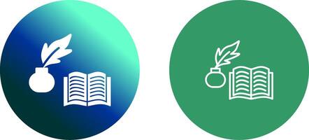 Quill and Book Icon Design vector