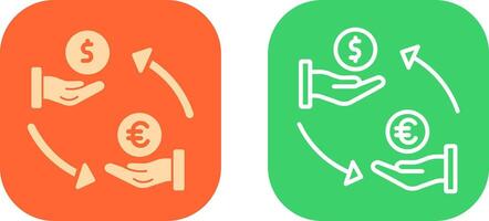 Dollar To Euro Icon Design vector