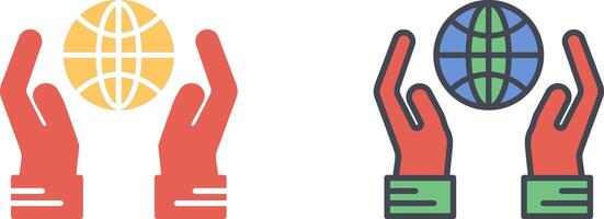 Globe Hand Icon Design vector