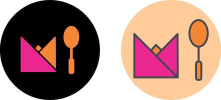 Spoon and Napkin Icon Design vector