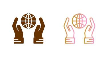 Globe Hand Icon Design vector