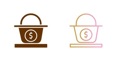 Dollar Basket Icon Design vector