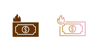 Dollar On Fire Icon Design vector