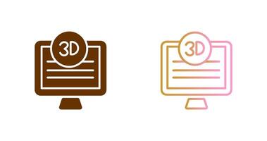 3D Quality Screen Icon Design vector