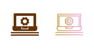 Laptop Setting Icon Design vector