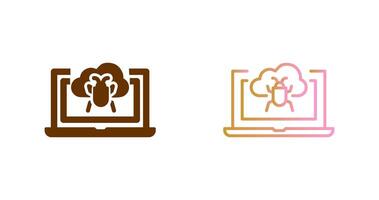 Bug Cloud Icon Design vector