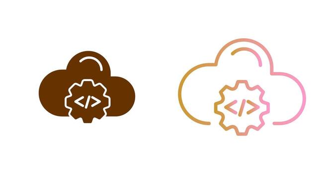 Cloud Coding Icon Design vector