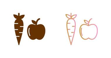 frutas y vegetales icono diseño vector