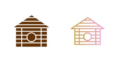 Wood Cabin Icon Design vector