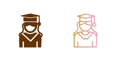 Female Graduate Icon Design vector