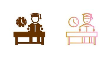 Studying on Desk I Icon Design vector