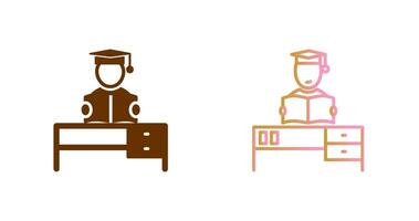 Studying on Desk II Icon Design vector