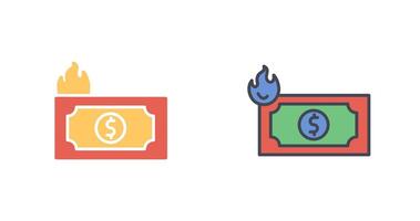 Dollar On Fire Icon Design vector
