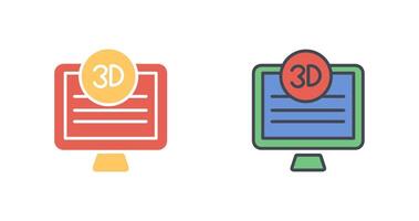 3d calidad pantalla icono diseño vector