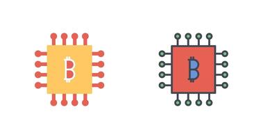 bitcoin chip icono diseño vector