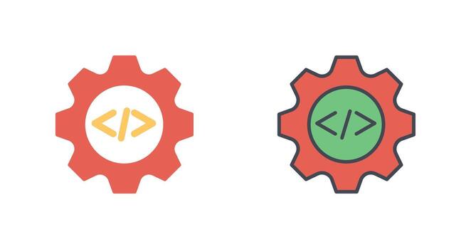 codificación engranaje icono diseño vector