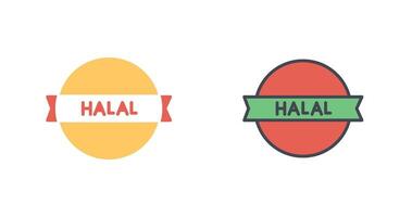 Halal Sticker Icon Design vector