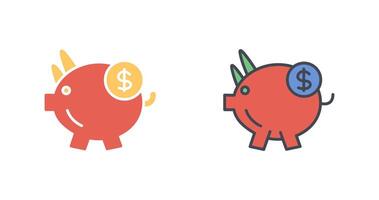 cerdito ahorro icono diseño vector